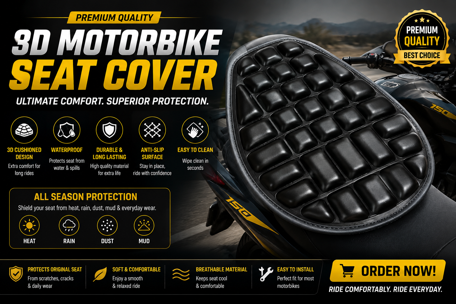 Motorcycle Seat Cushion
