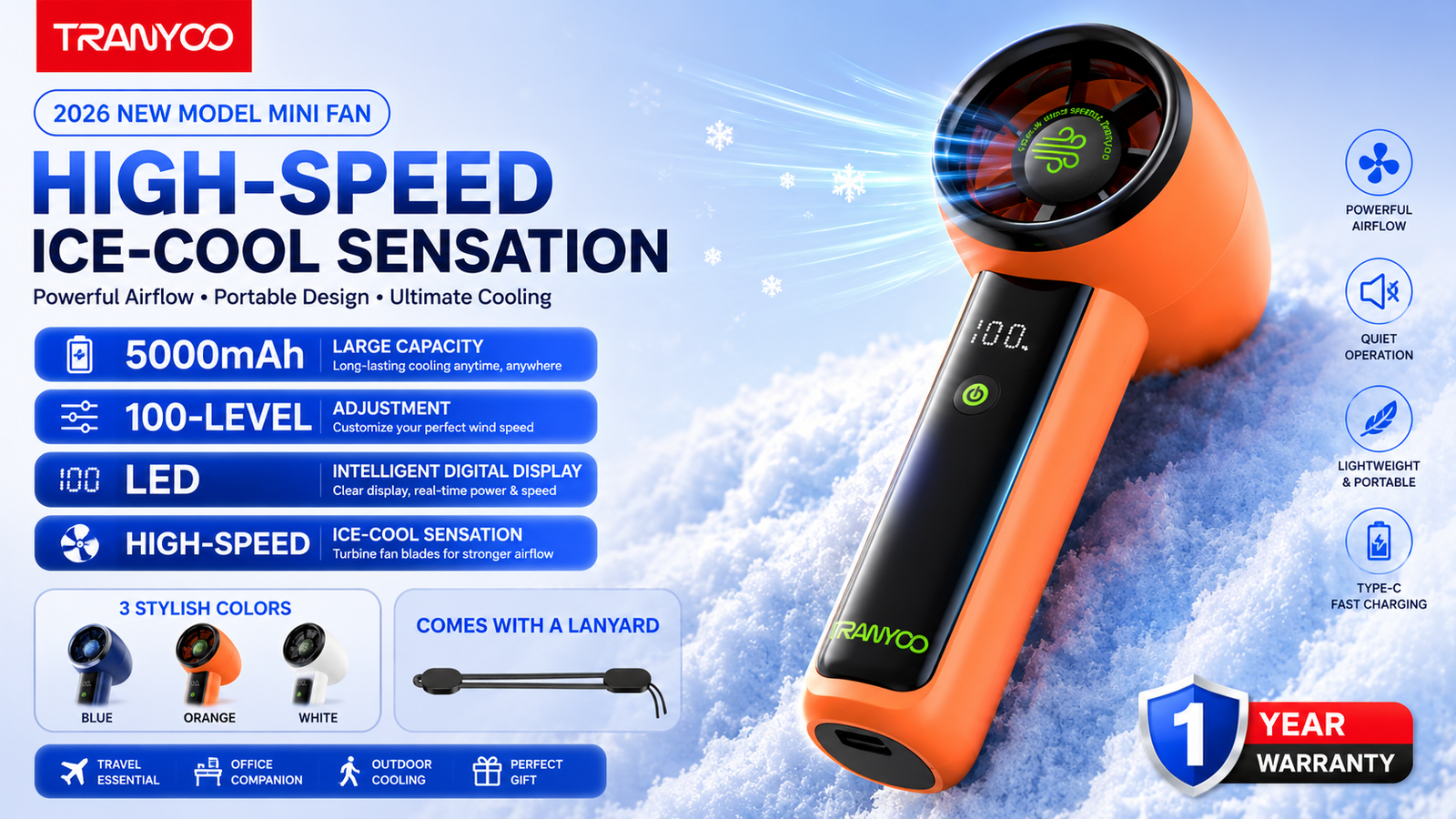 High Speed 5000mAh ICE Cooling Fan