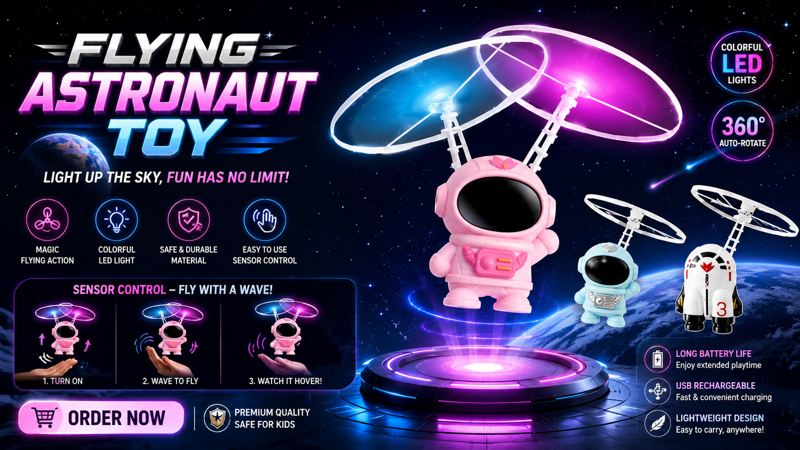 Flying Robot Astronaut Toy